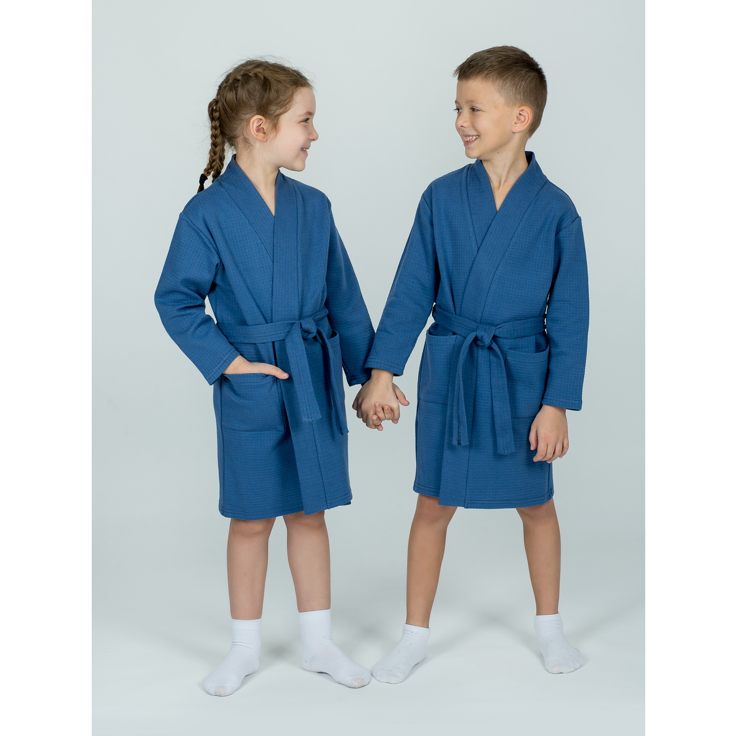 Халат KiMMi co К-1408913 джинс - фото 5