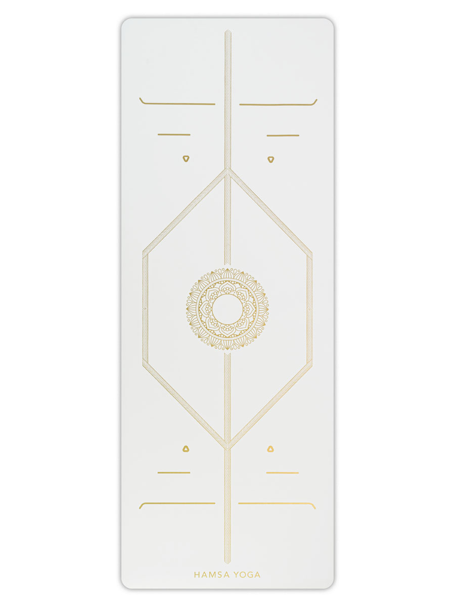 Коврик для йоги и фитнеса Hamsa Yoga 183х68х0.6 см белый - фото 2