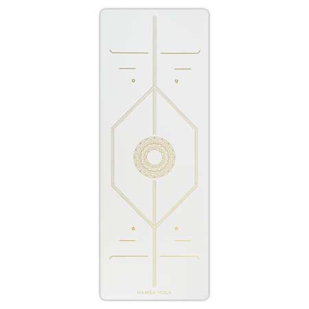 Коврик для йоги и фитнеса Hamsa Yoga 183х68х0.6 см белый