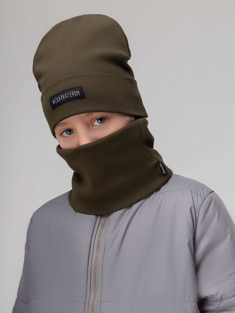 Шапка и снуд Bodo 13-176U_хаки - фото 1