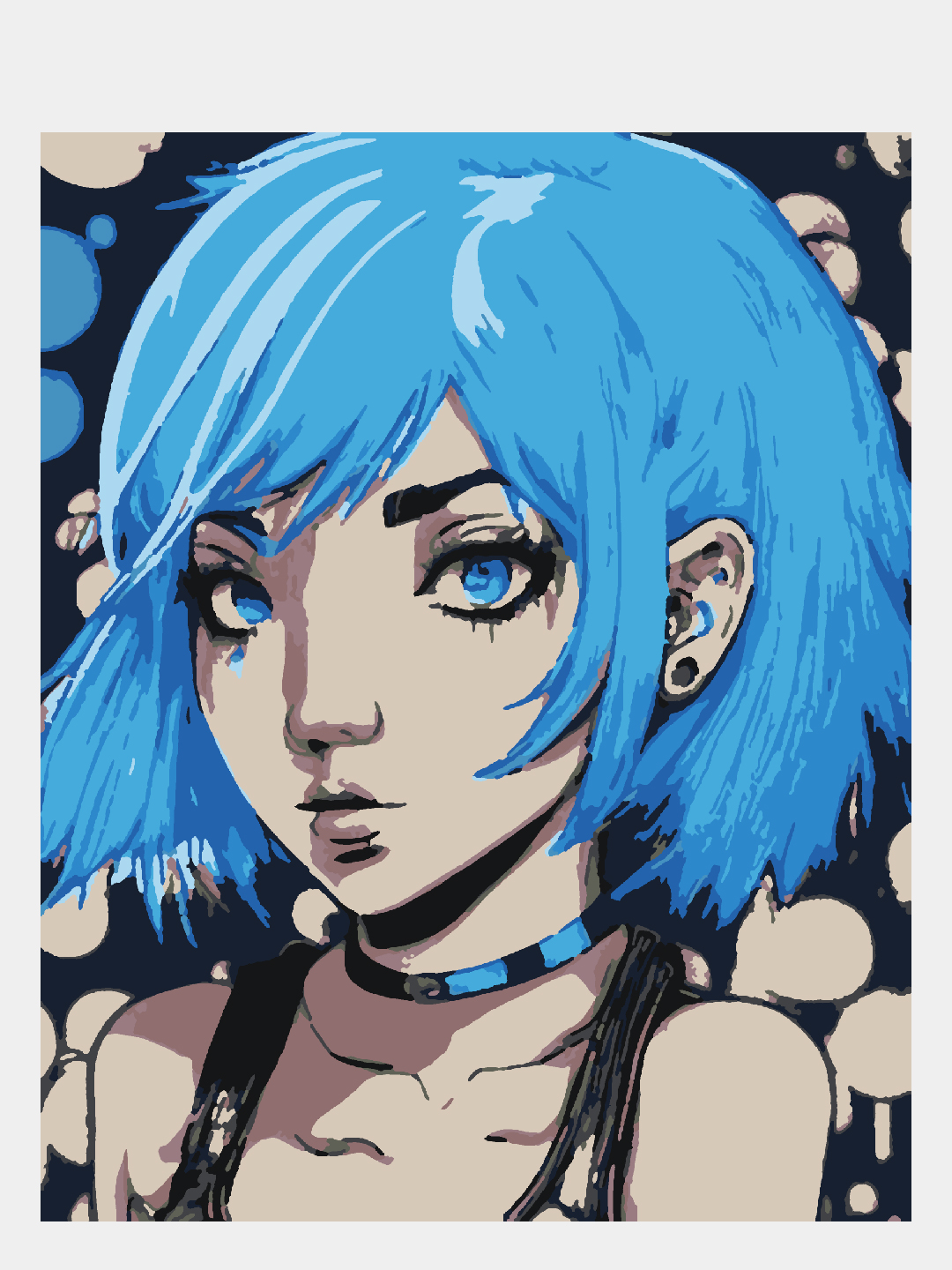 Картина по номерам Selfica Голубые волосы - фото 1