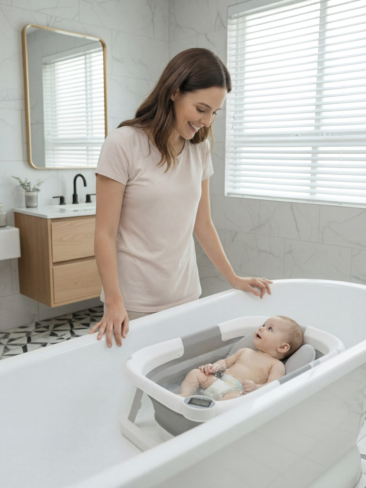 Ванночка Mikisskids с матрасиком, складная серый - фото 10