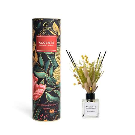 Диффузор с сухоцветами в Премиум тубусе Accents Wild Cherry & Tobacco