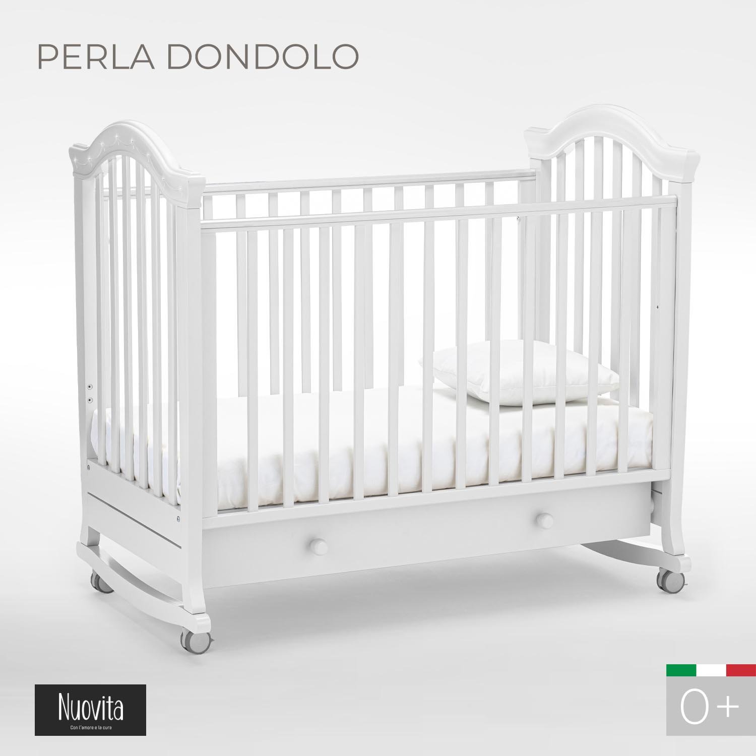 Детская кроватка Nuovita Perla dondolo, без маятника (белый) - фото 1