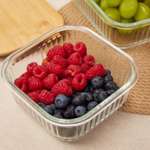 Контейнер ё стеклянный рифленый с крышкой 800мл