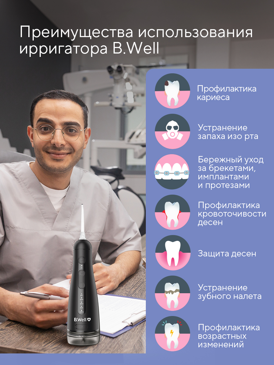 Ирригатор B.Well импульсный 20 реж. - фото 8