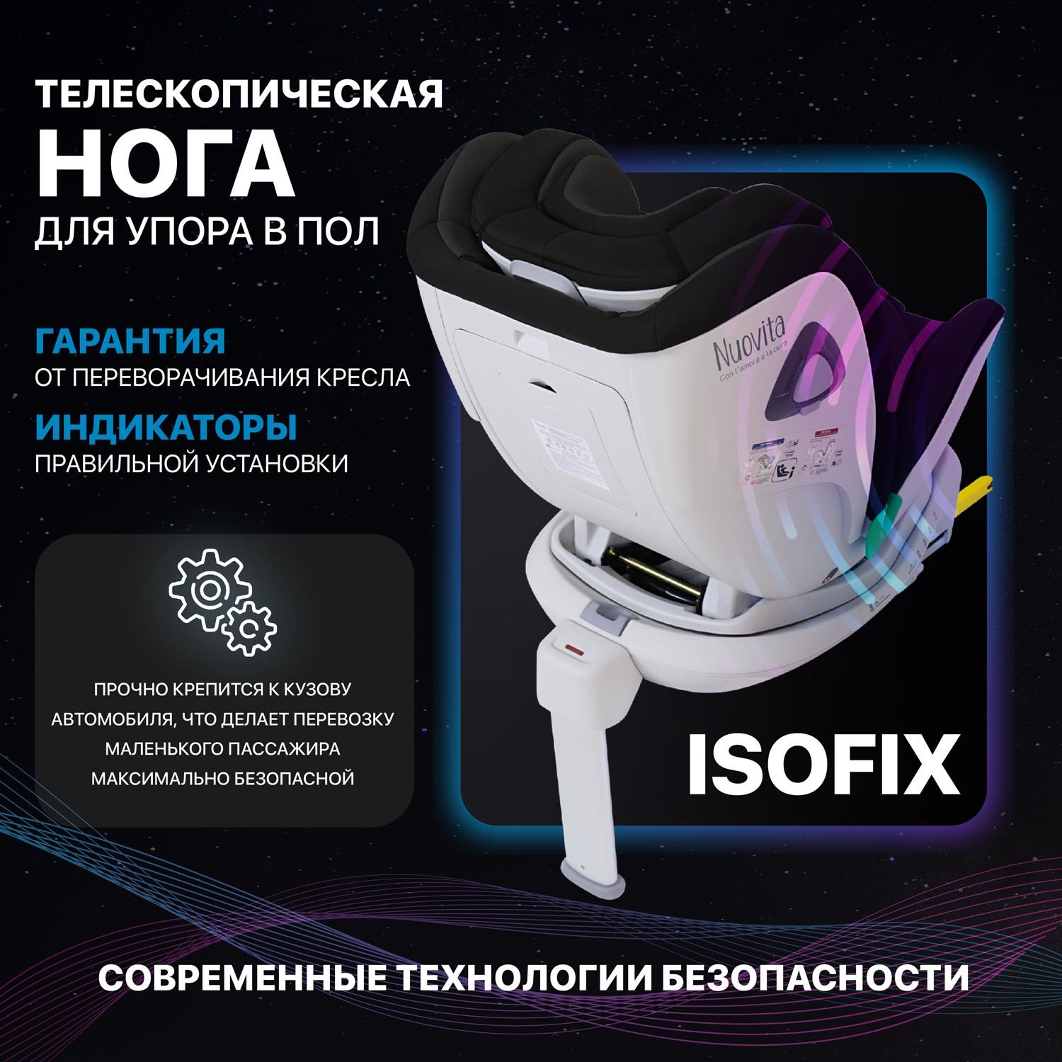 Автокресло Nuovita Maczione NiS1-1 Isofix 0+/1 (0-18 кг) черный - фото 5
