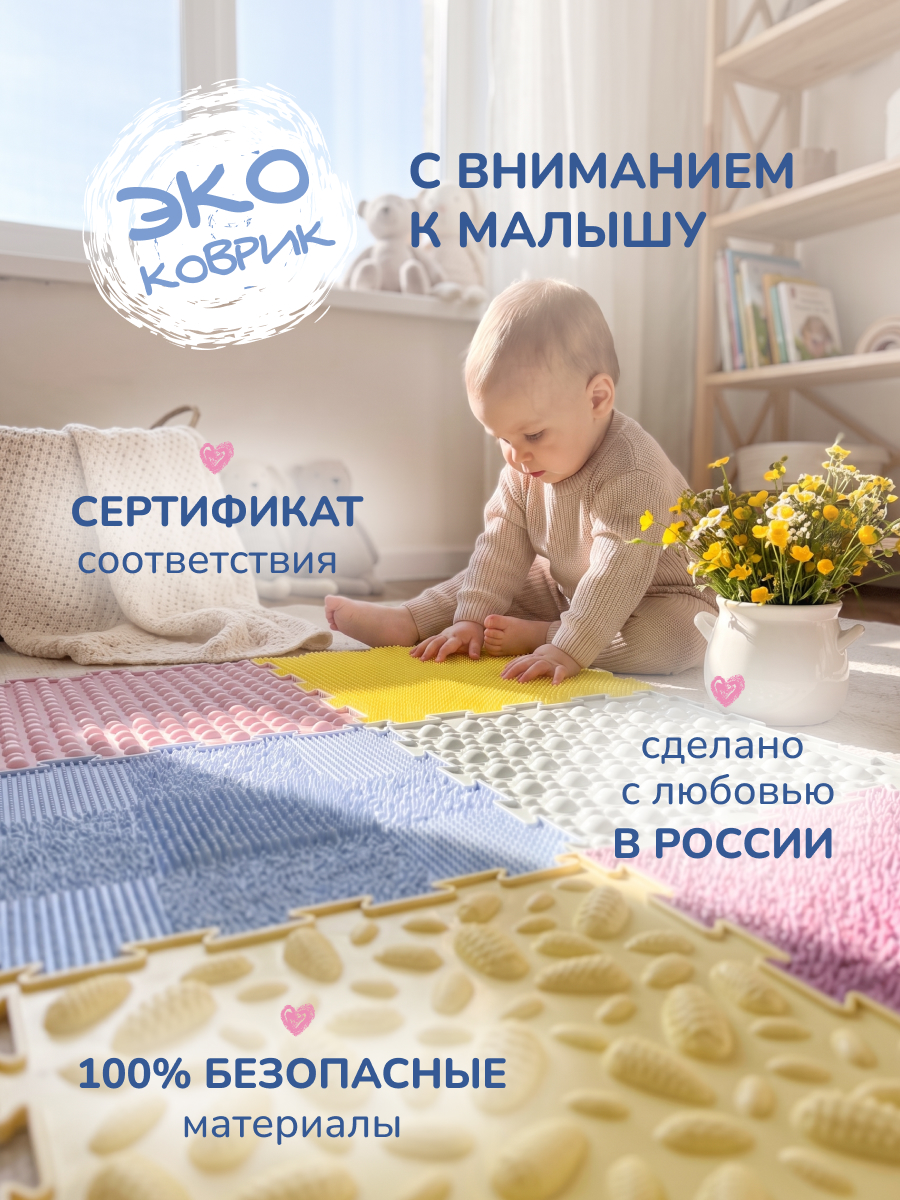 Коврик-пазл Ортодон массажный развивающий 26 x 192 см - фото 5