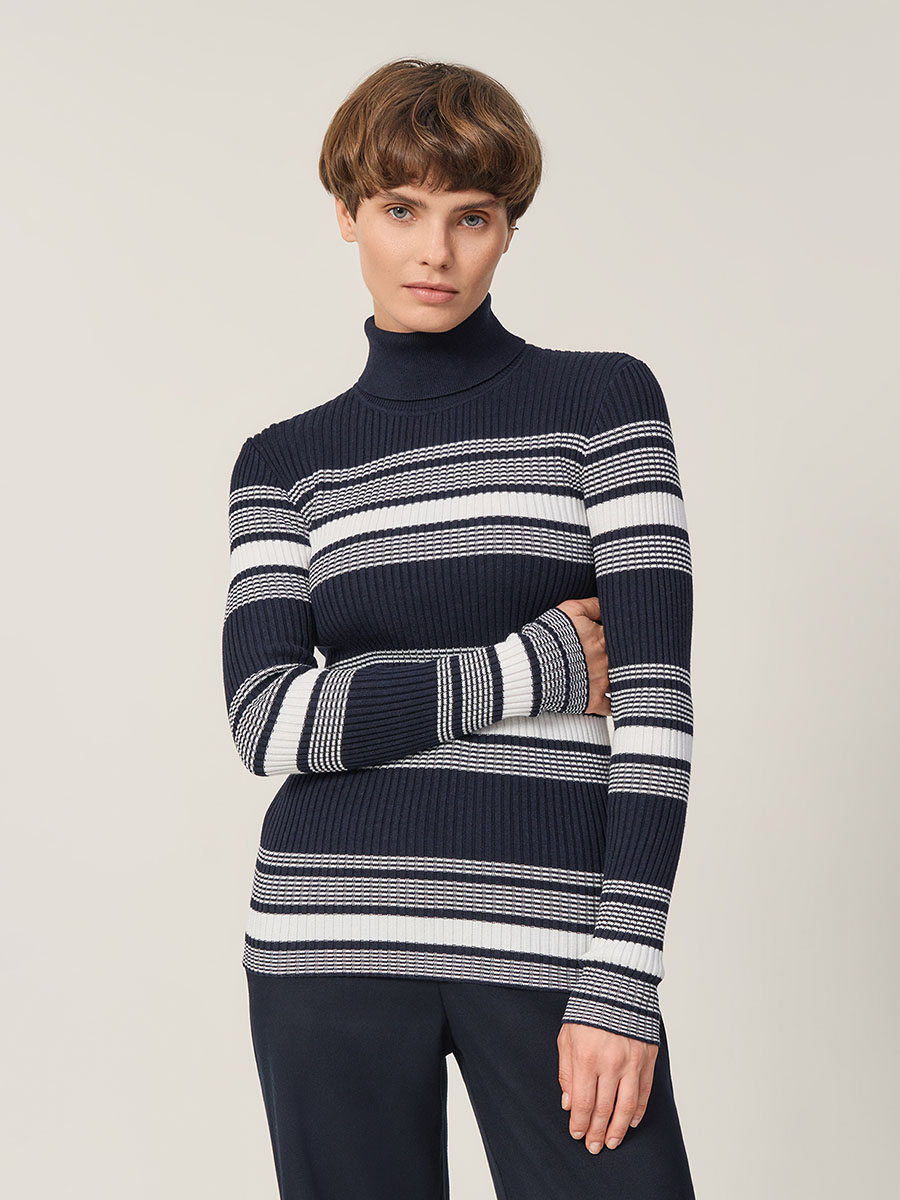 Водолазка Baon B2223504/DARK NAVY STRIPED - фото 3