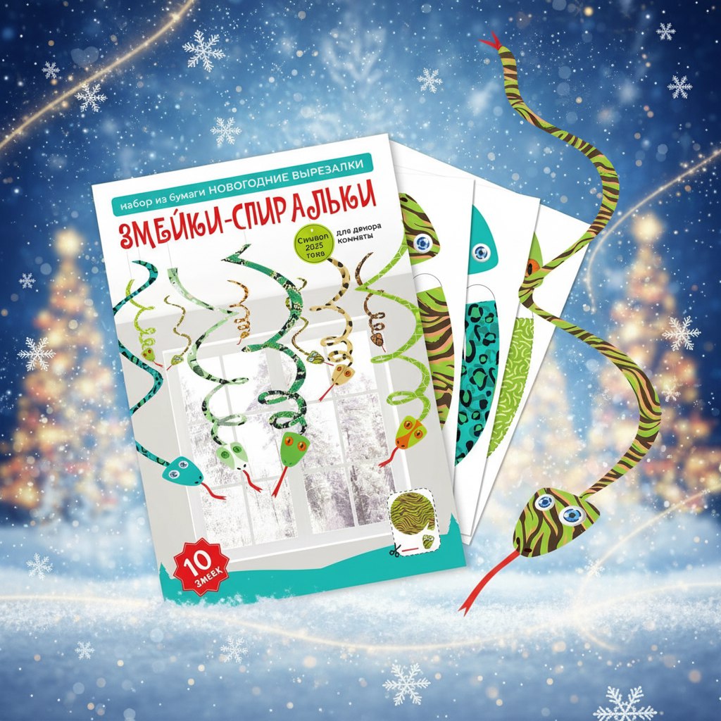 Набор для творчества HappyLine аппликация Новогодние Змейки-спиральки - фото 1