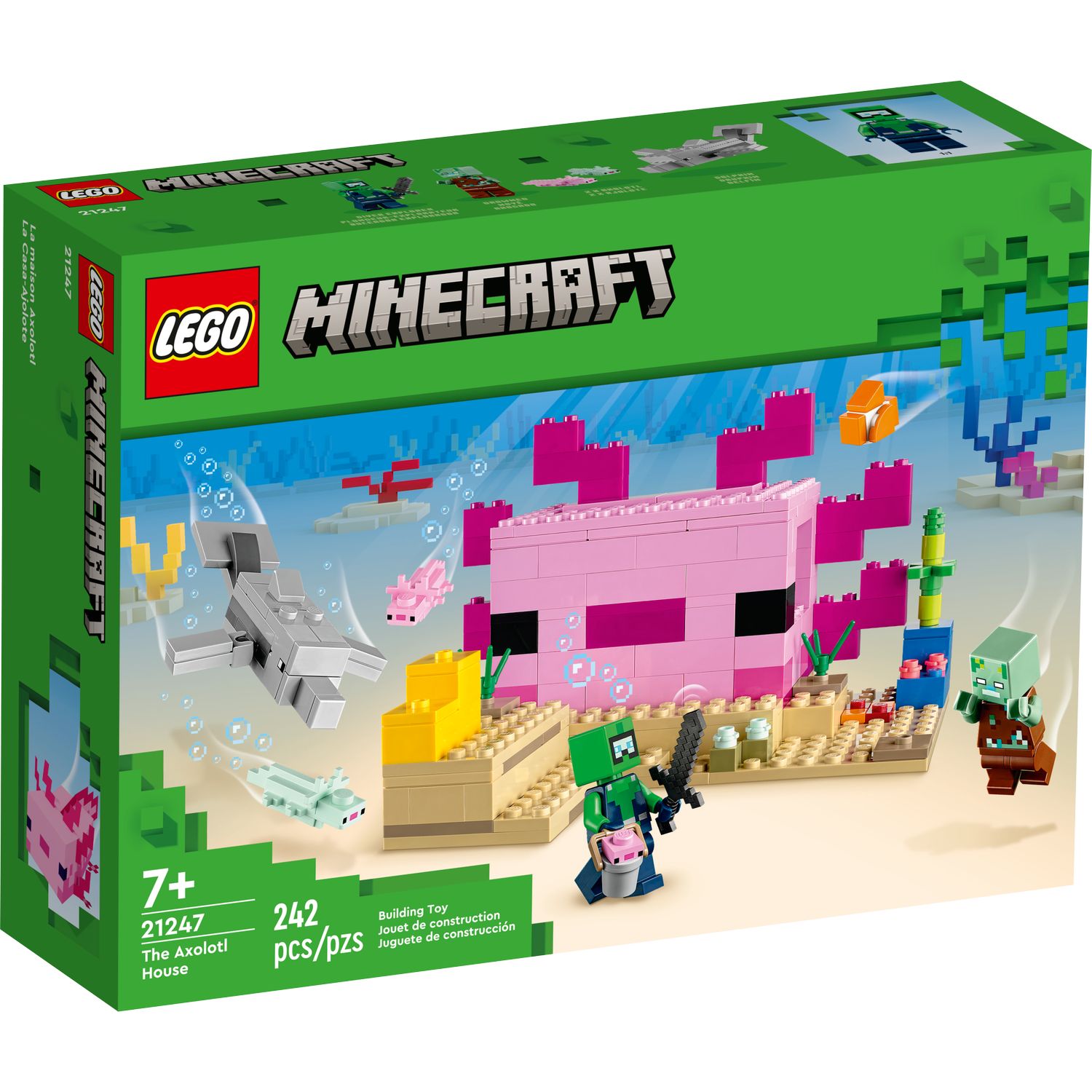 Конструктор LEGO Minecraft The Axolotl House блочный - фото 7