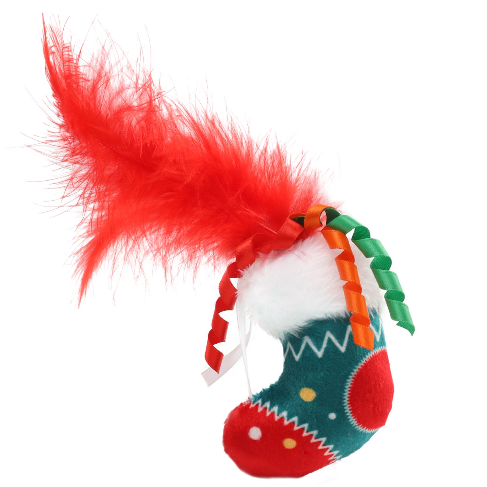 Игрушка для кошек GiGwi X-mas Tales Праздничный сапожок мягкая 9*15см - фото 3