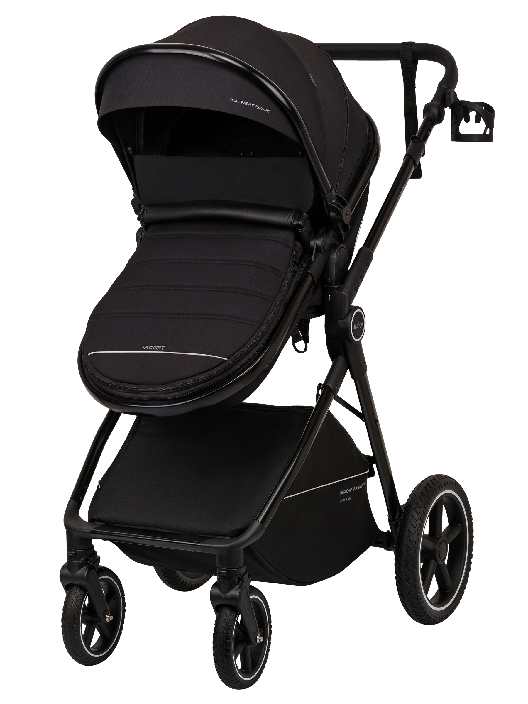 Коляска трансформер Indigo Target 3в1 черный - фото 27