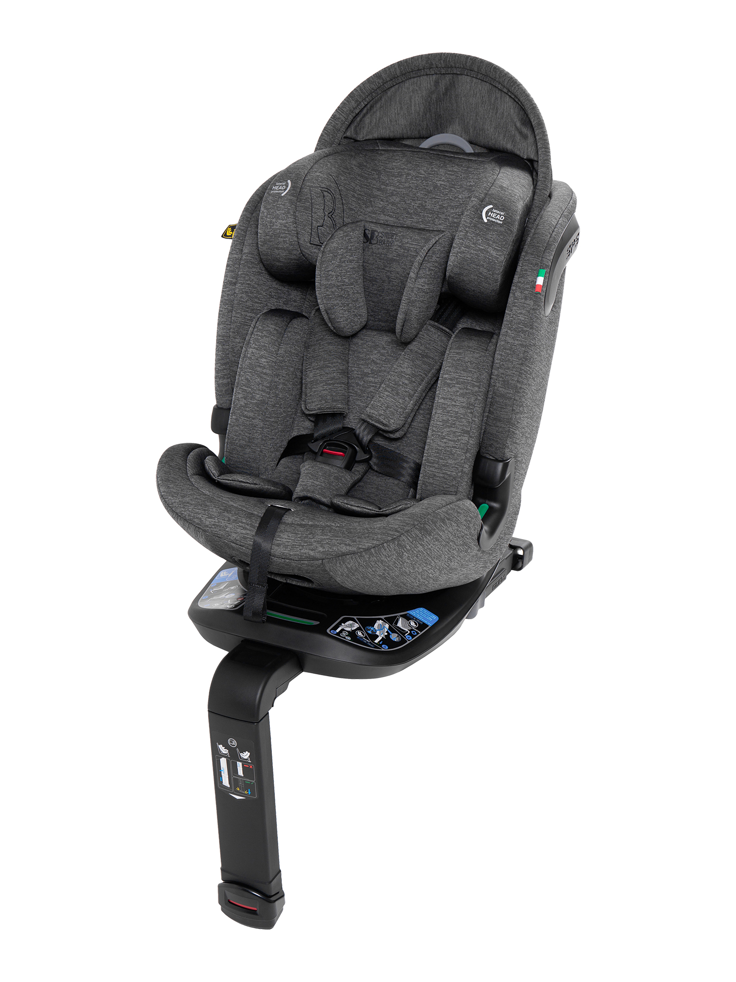 Автокресло Sweet Baby Voyager P12 Pro Grey Isofix 0+/1/2/3 (0-36 кг) серый - фото 14