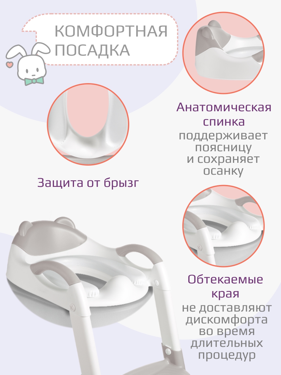 Накладка на унитаз KidWick Panda Soft серый - фото 6