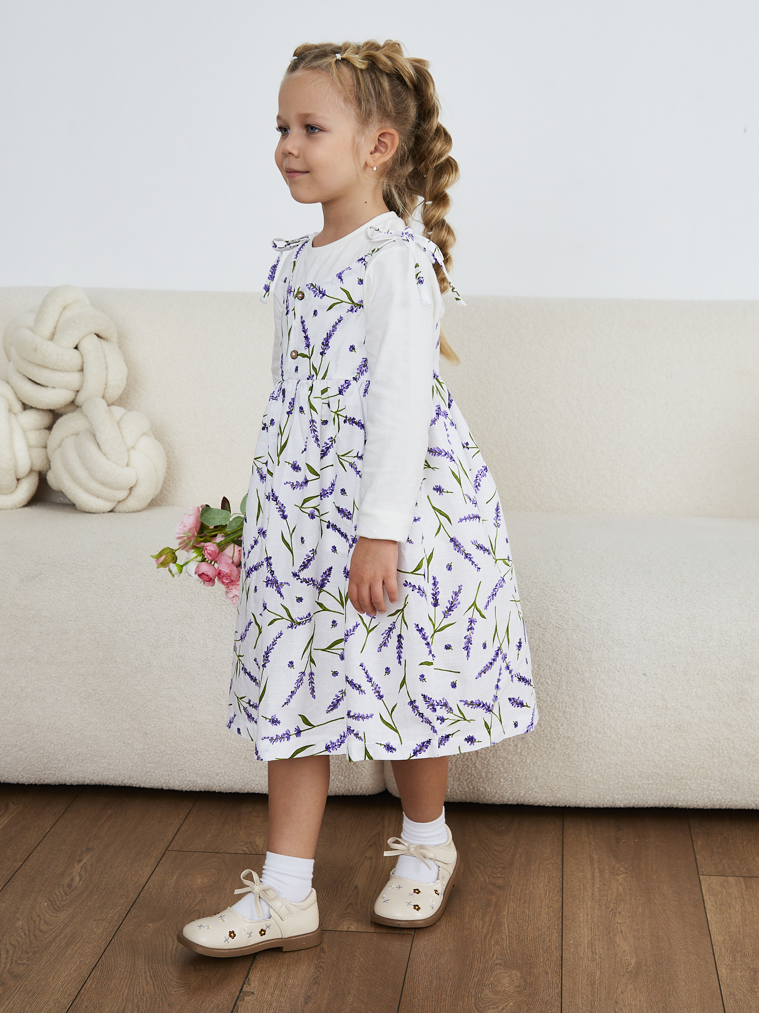 Сарафан MOUN сарафан_девочки_лаванда.бел - фото 10