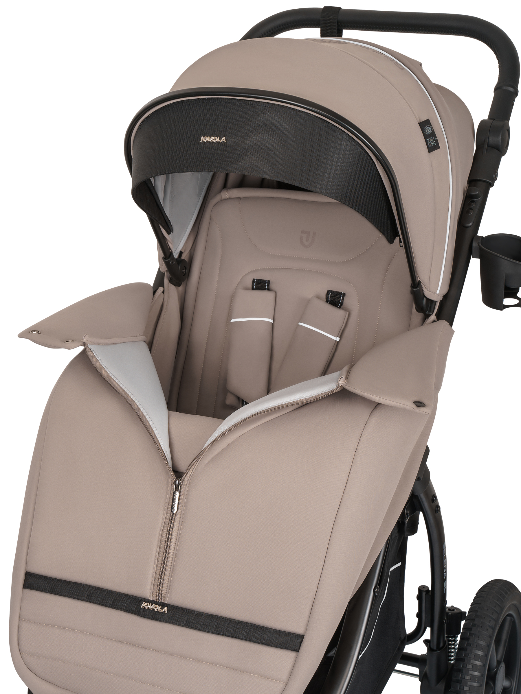 Коляска прогулочная JOVOLA Selena SL, всесезонная бежевый - фото 33