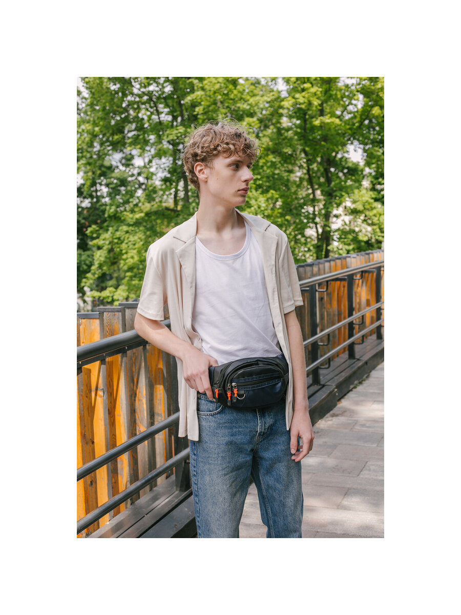 Сумка HEIKKI синий/оранжевый поясная - фото 10