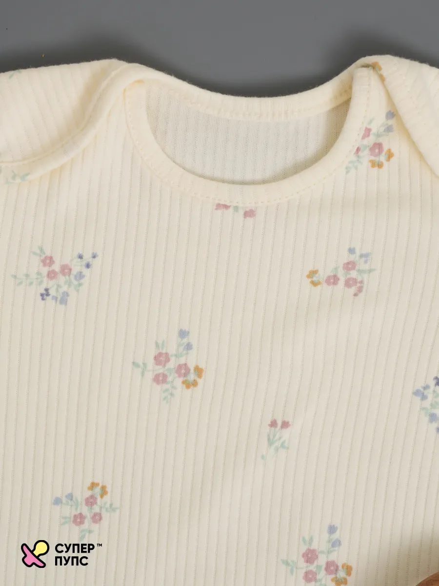 Боди 3 шт Супер Пупс нбр/3пр/бд/коррук/полоска/цветы - фото 12
