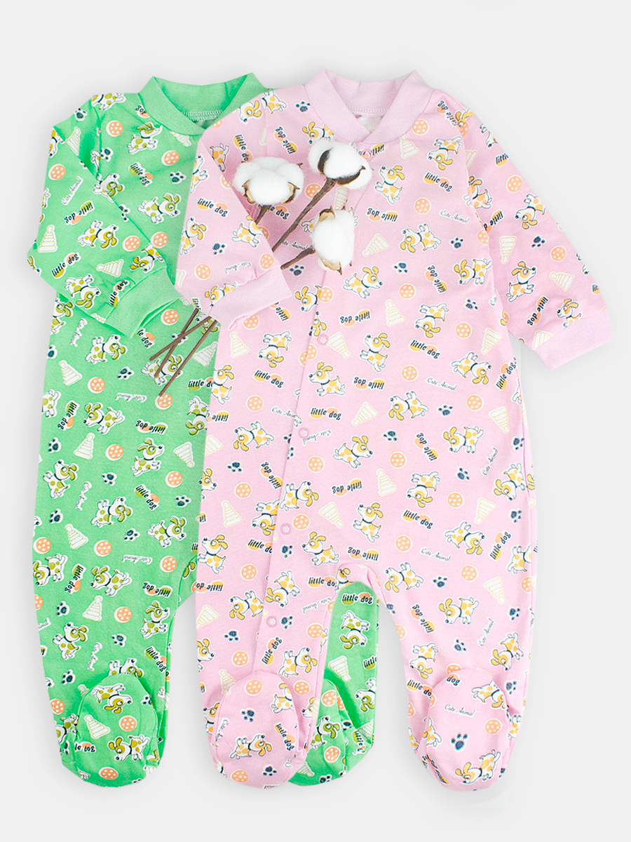 Комбинезон 2 шт YOULALA 01201001-2-пес-роз-зел-чв - фото 1