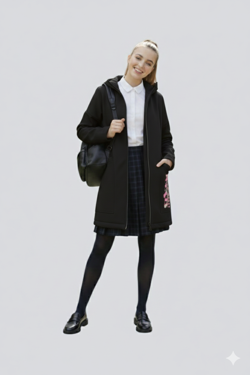 Ветровка Аврора 1077-Д/черный/розовый - фото 5