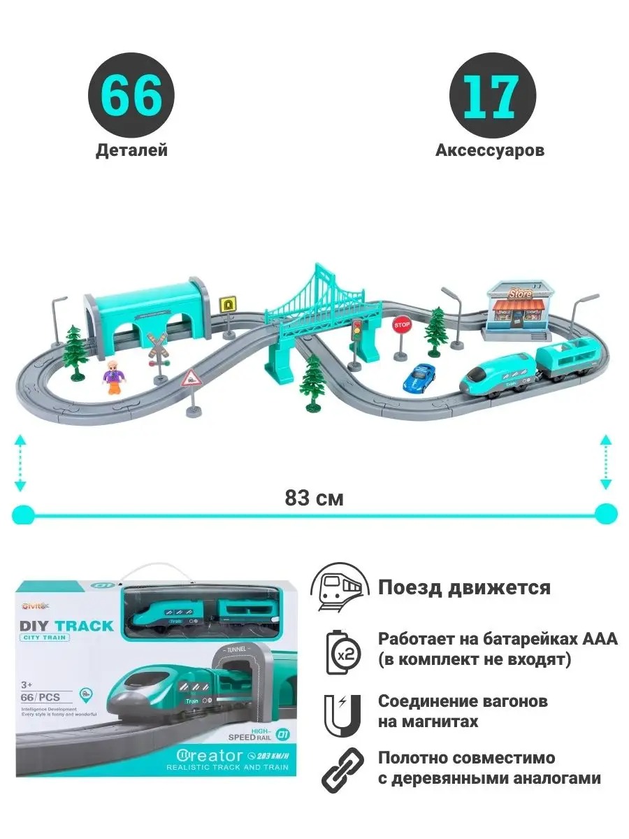 Набор железнодорожный Givito G201-008 - фото 5
