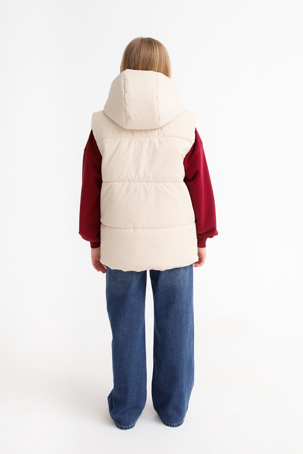 Жилет MINIDINO В-Ж-006Жилет с капюшоном утепленный тофу - фото 4