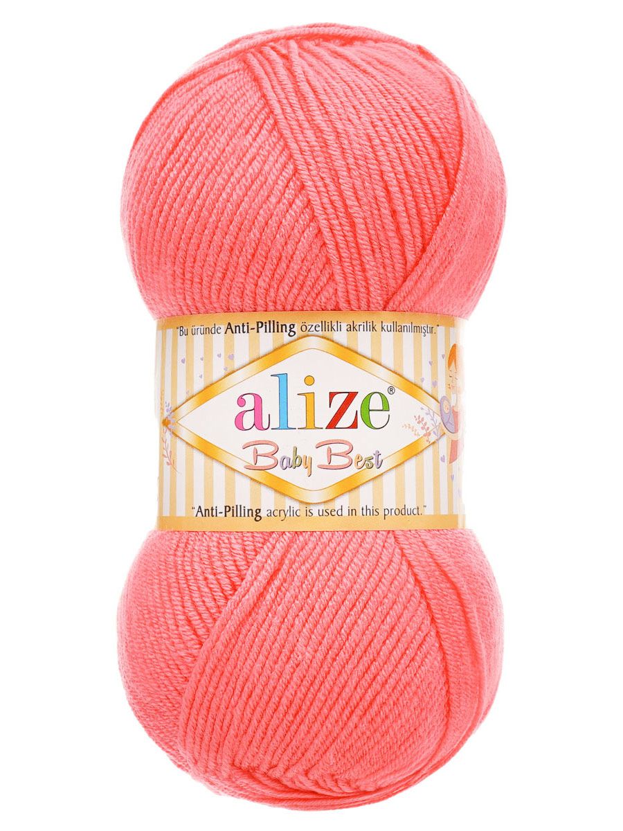 Пряжа для вязания Alize baby best бамбук акрил с эффектом антипиллинг 100 г 240 м 170 розовый 5 мотков - фото 4