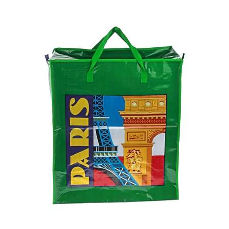 Хозяйственная сумка Seichi с рисунком Paris зеленая
