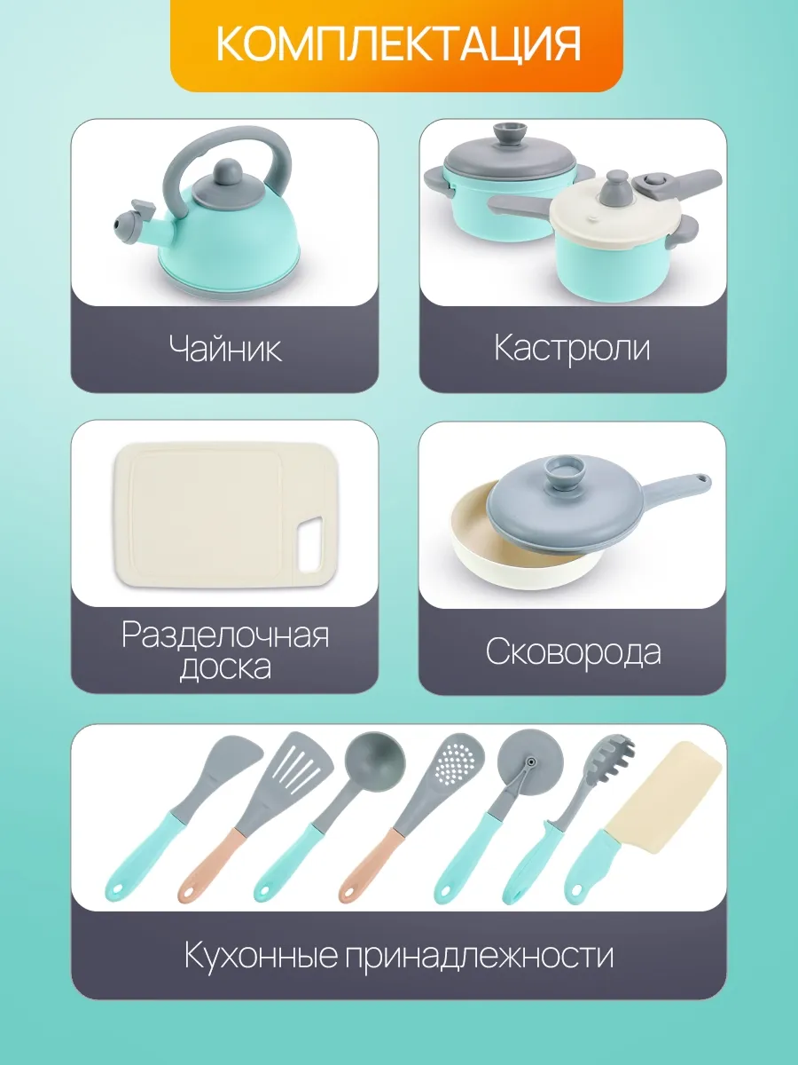 Игрушка Рыжий кот Набор посуды Ранний завтрак 11 предм. - фото 4
