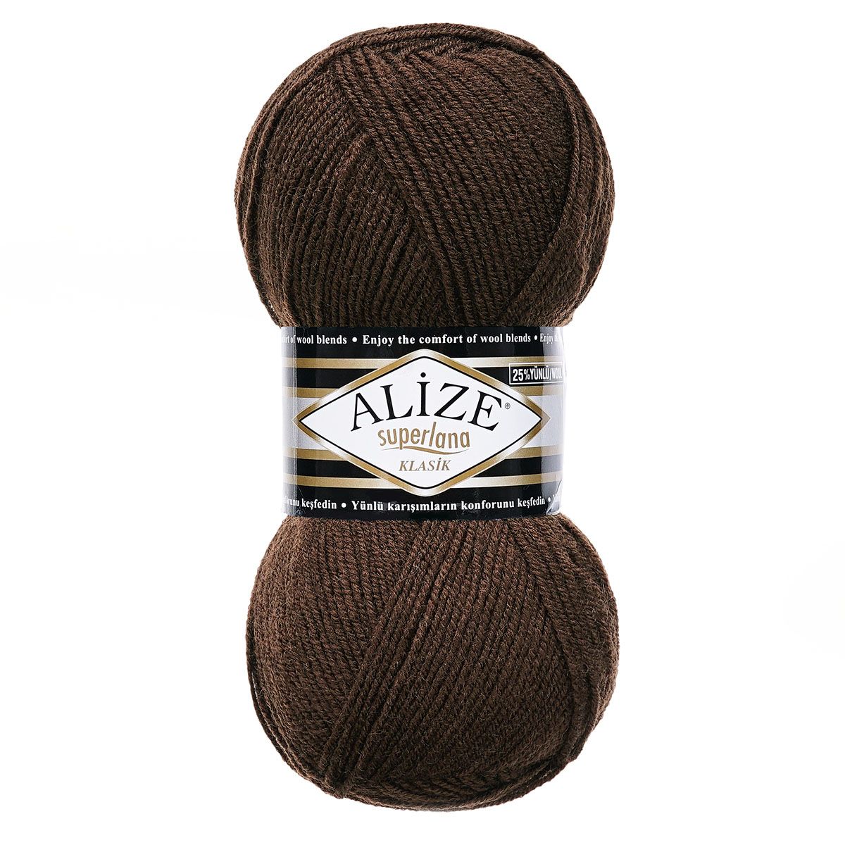 Пряжа Alize теплая для вязания шарфов шапок Superlana klasik 100г 280м 5 шт 26 коричневый - фото 4