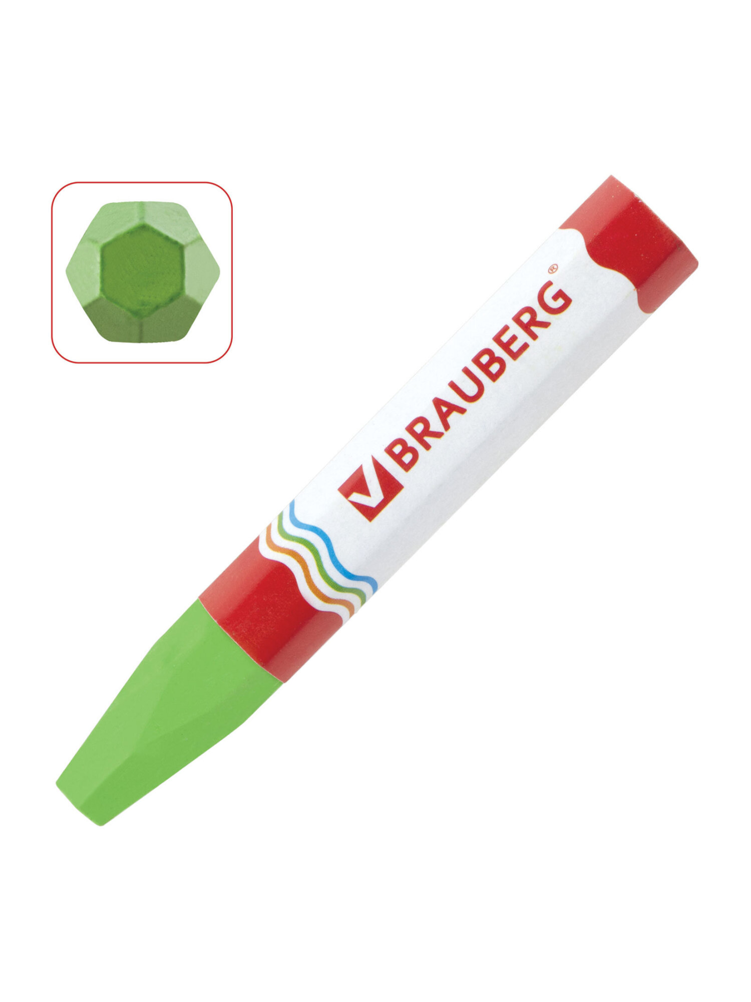 Восковые мелки Brauberg 12 шт. - фото 10