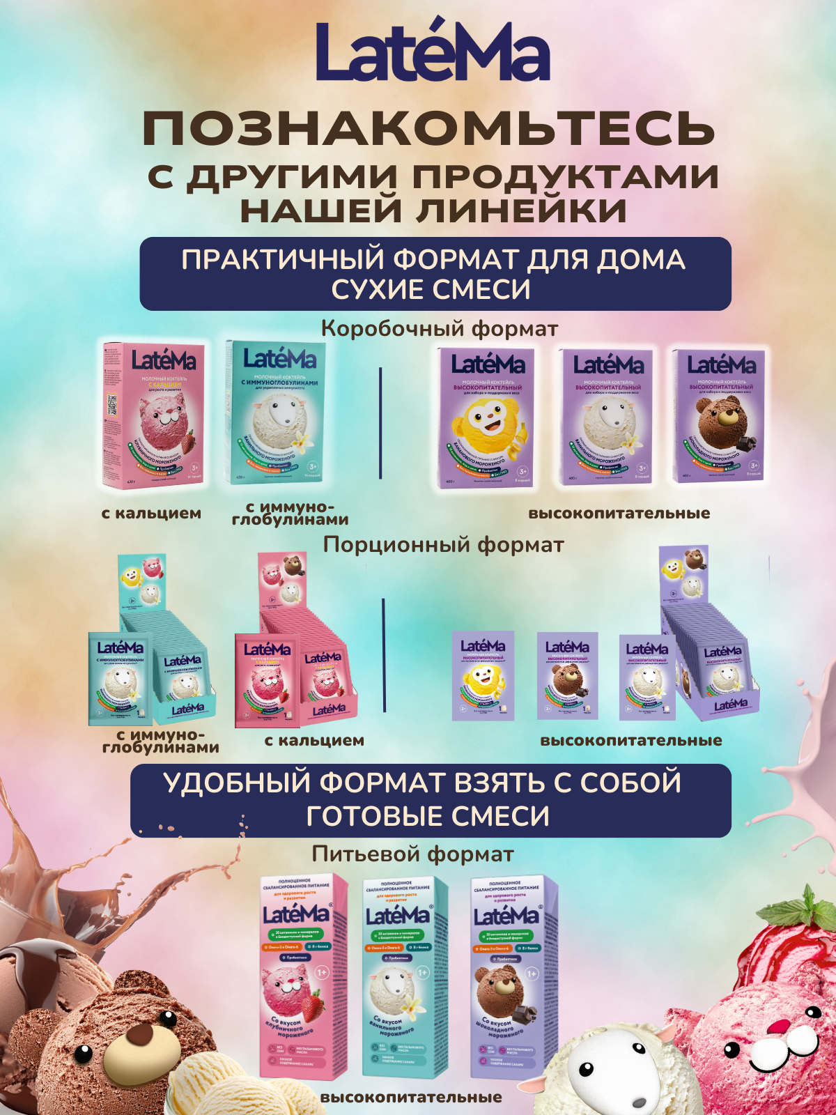 Готовая детская смесь LateMa шоколадное мороженое, 4 порции - фото 9