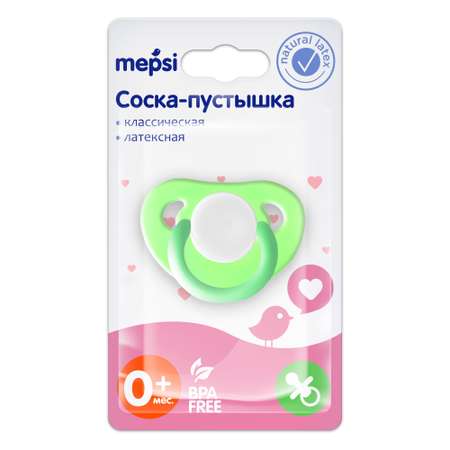 Пустышка Mepsi латекс анатомическая от 0 мес. в ассортименте
