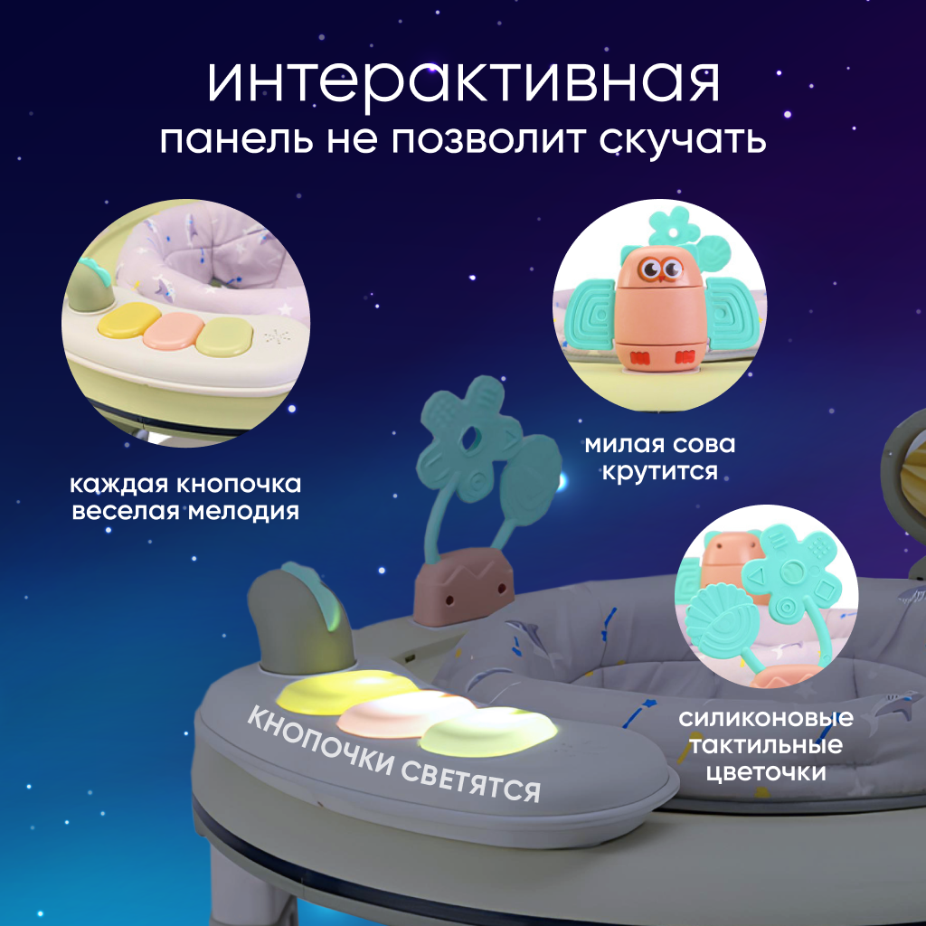 Ходунки детские для мальчиков и девочек Solmax с игровой панелью каталка - фото 4