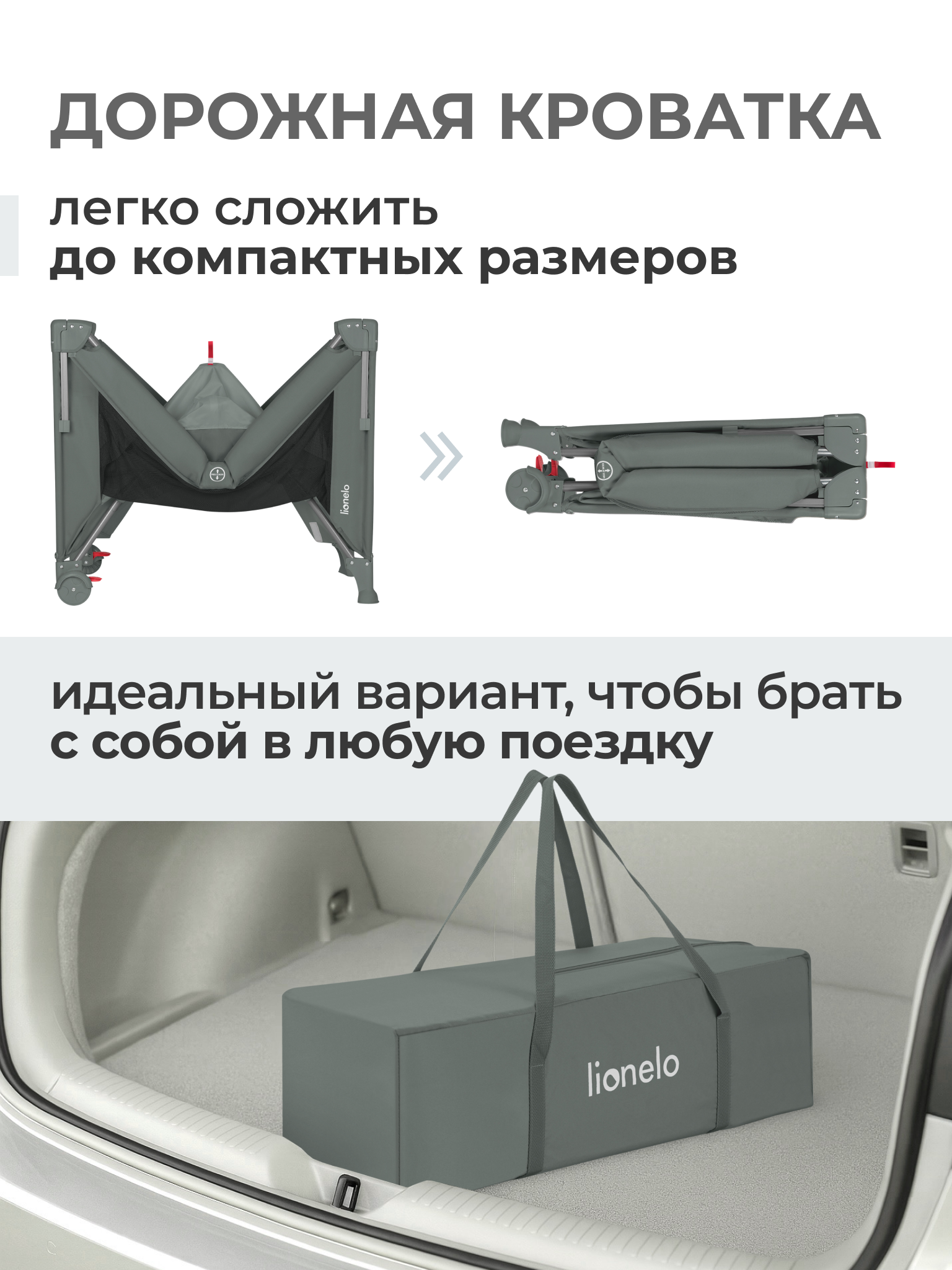 Манеж кровать Lionelo зеленый LO-ELLEN GREEN SAGE - фото 7