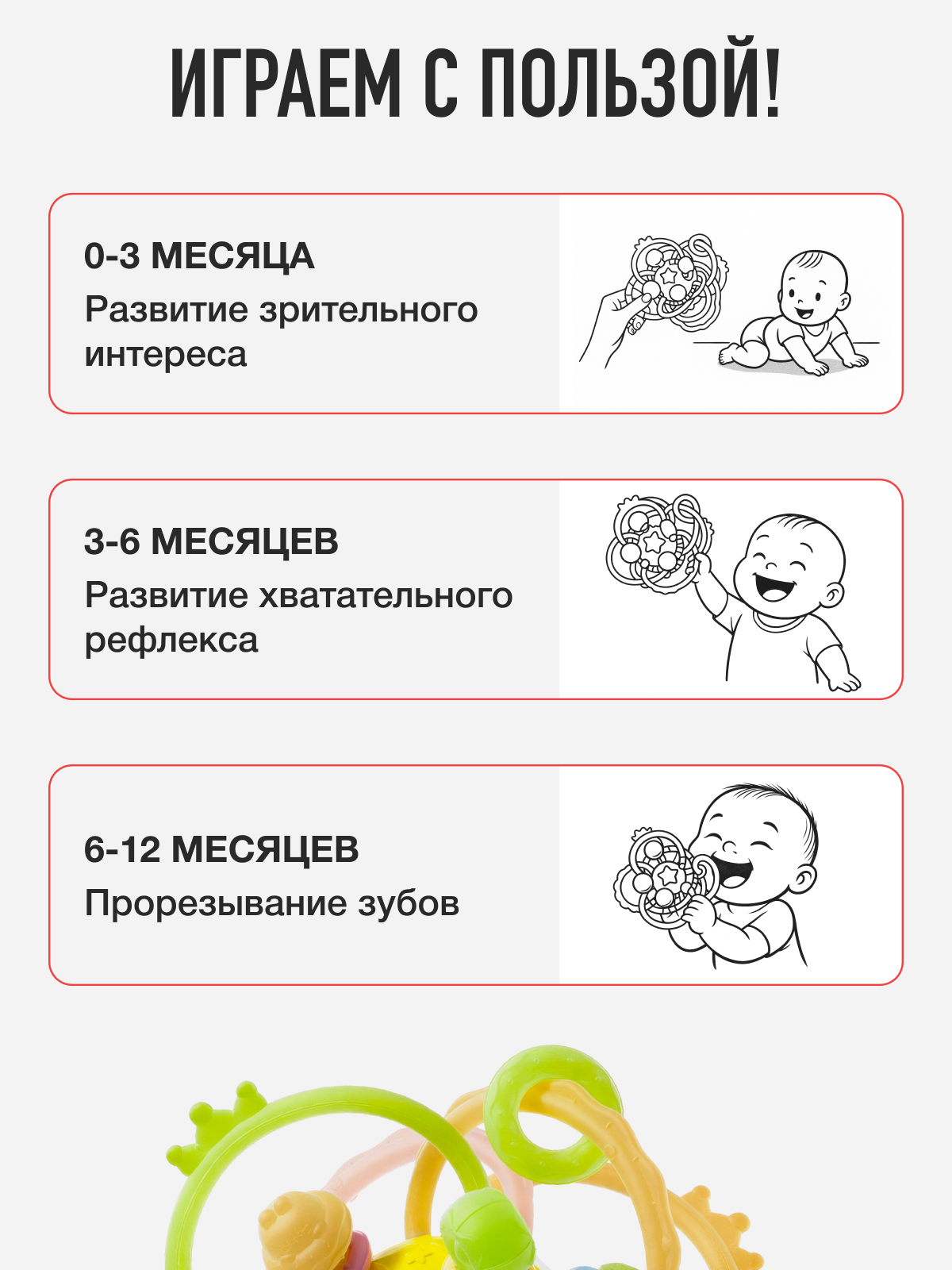 Прорезыватель Mamagoods Сфера жёлтая - фото 3