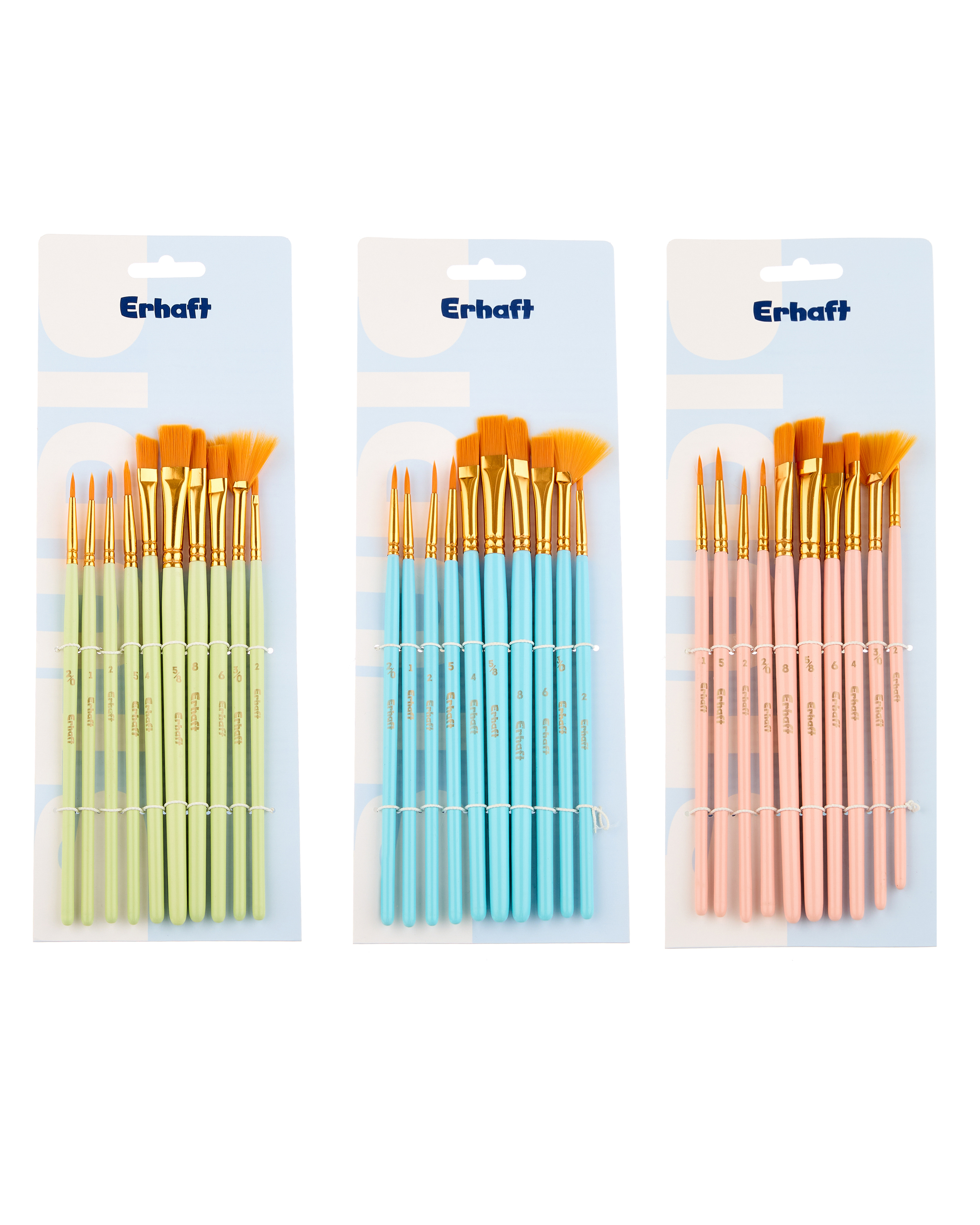 Кисть Erhaft 10 шт. (синтетика) в ассортименте - фото 1