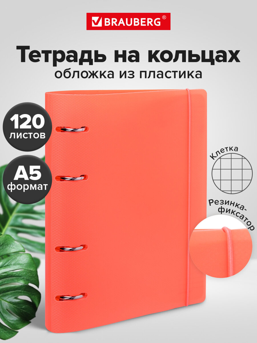 Тетрадь со сменным блоком Brauberg клетка 120 лист. - фото 1