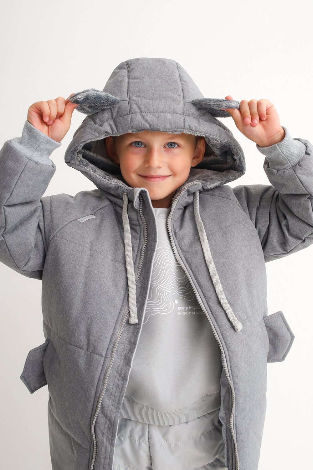 Куртка MINIDINO MDW1-JW018/0Куртка зимняя Мишка акула - фото 1