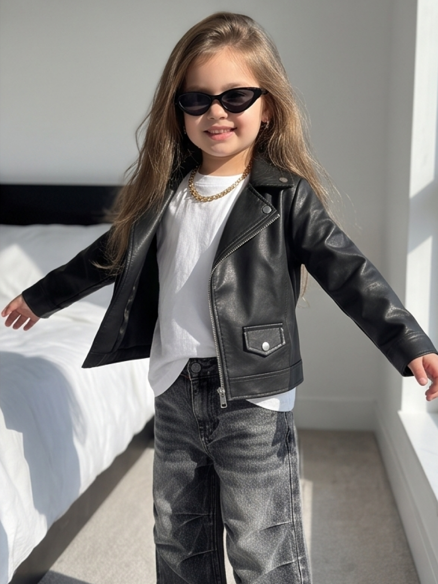 Куртка кожаная Artcher kids Jacket0005blackNEW - фото 8