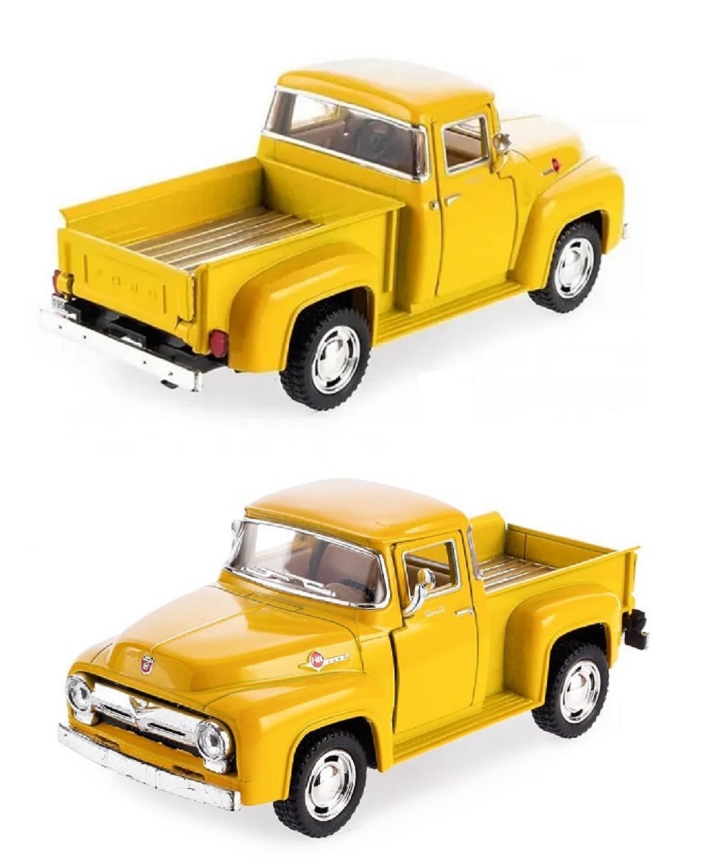 Автомобиль KINSMART Ford F-100 Pickup 1956 1:38 желтая 1:38 KT5385W/1 - фото 1