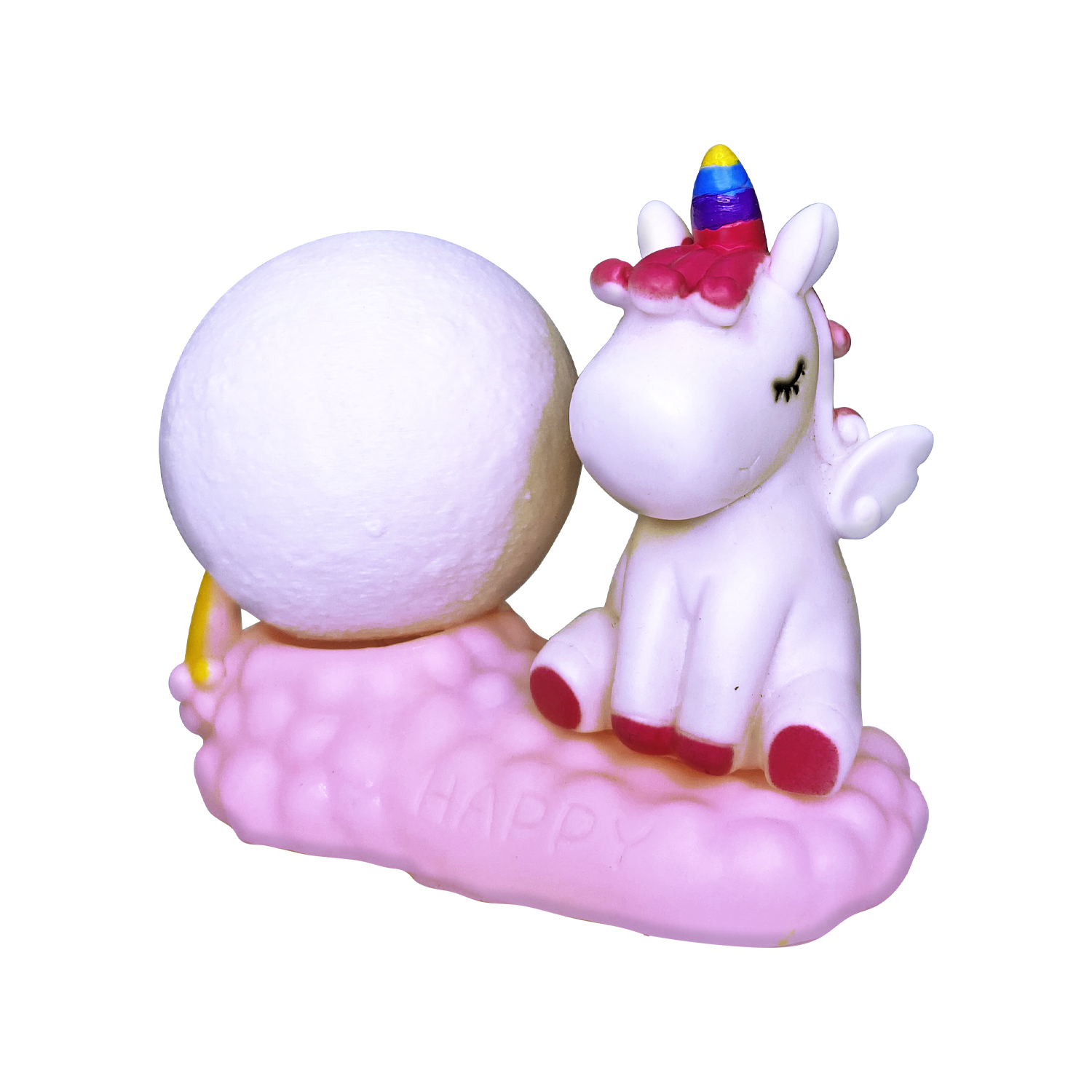 Ночник-светильник MINI-TOYS настольный «Единорог с планетой» LED белый свет - фото 1