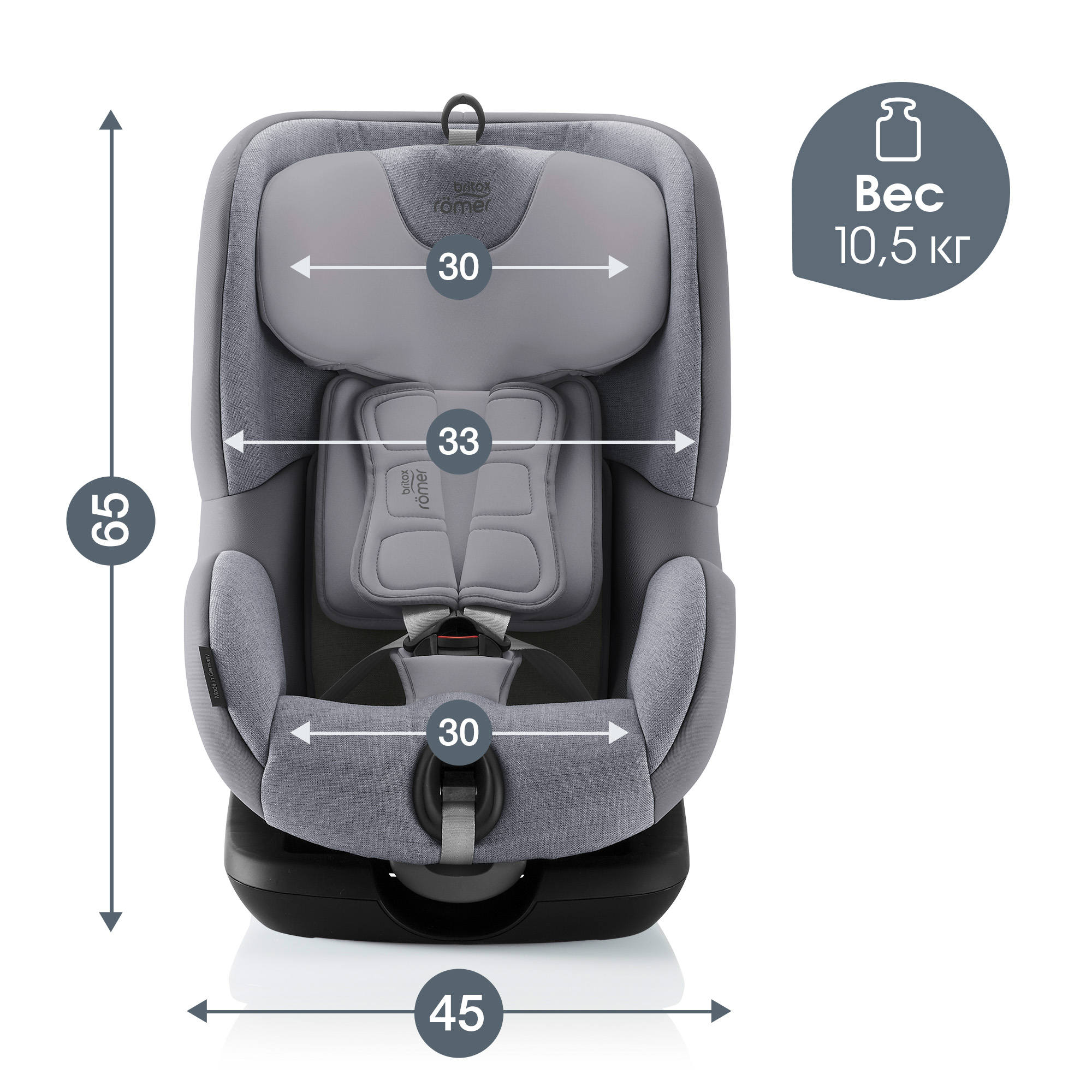 Автокресло Britax Roemer Trifix Grey marble Isofix 1 (9-18 кг) серый - фото 11