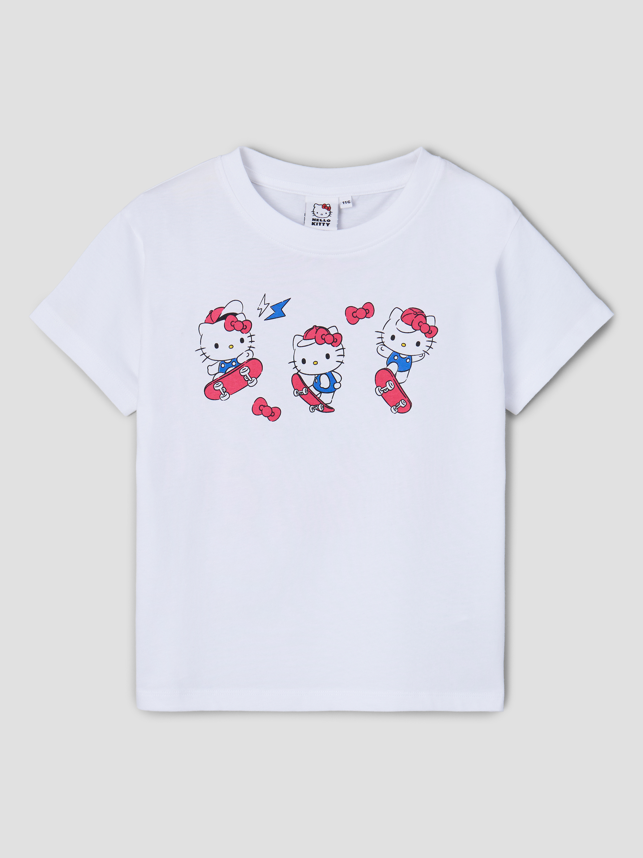 Изображение товара Детская футболка Hello Kitty для девочки из 100% хлопка с двусторонним принтом