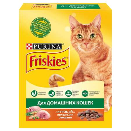 Корм сухой для кошек Friskies 300г с курицей и садовой зеленью домашних