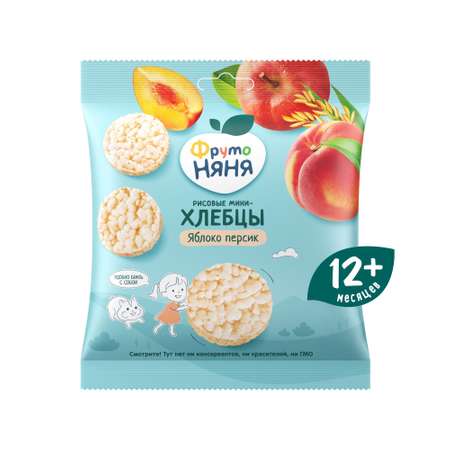 Хлебцы ФрутоНяня рисовые яблоко-персик с 12 мес 30 г