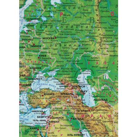 Карта настенная Атлас Принт Мир физическая 1.57x1.07 м