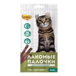 Лакомство для кошек Мнямс лакомые палочки с цыпленком и уткой 5г 3шт