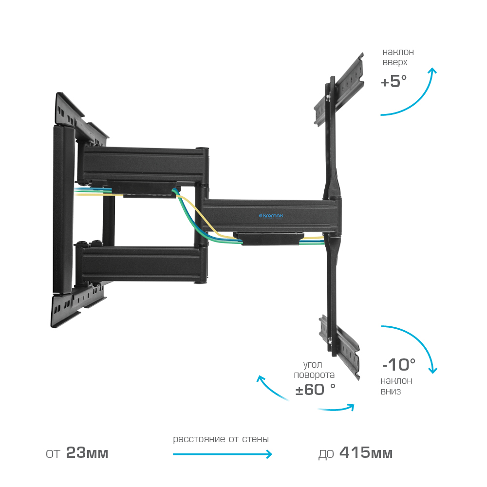 Кронштейн для телевизора KROMAX Ultra Slim-102 black - фото 2
